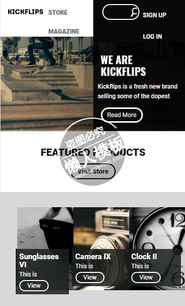 Kick flips滑板极限运动html5手机wap体育网站模板免费下载