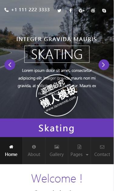 Skating流行滑板运动html5手机wap体育网站模板免费下载