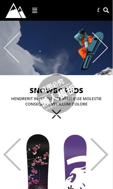 Free Snow极限滑雪运动html5手机wap体育网站模板免费下载
