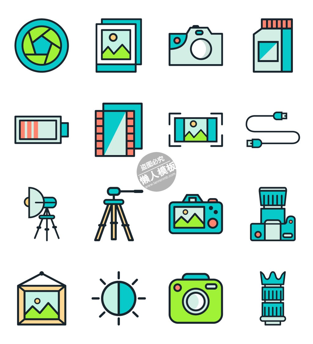 蓝色摄影系列icon图标合集ui设计移动端手机psd图片素材下载