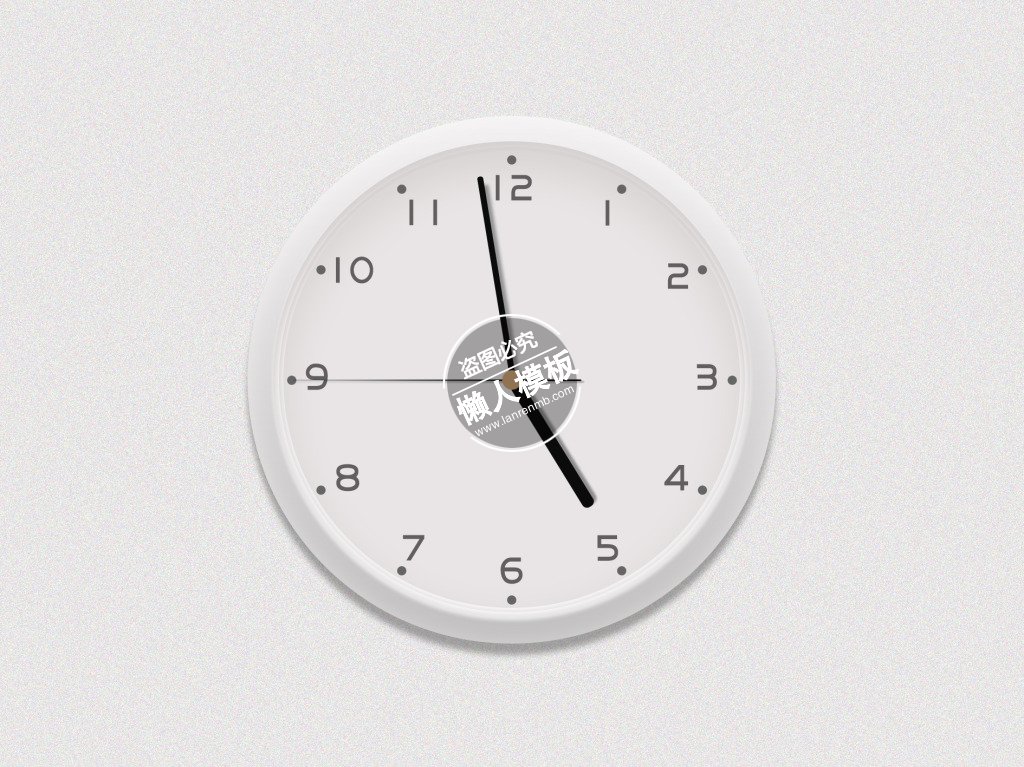 白色钟表写实icon图标ui设计移动端手机psd图片素材下载