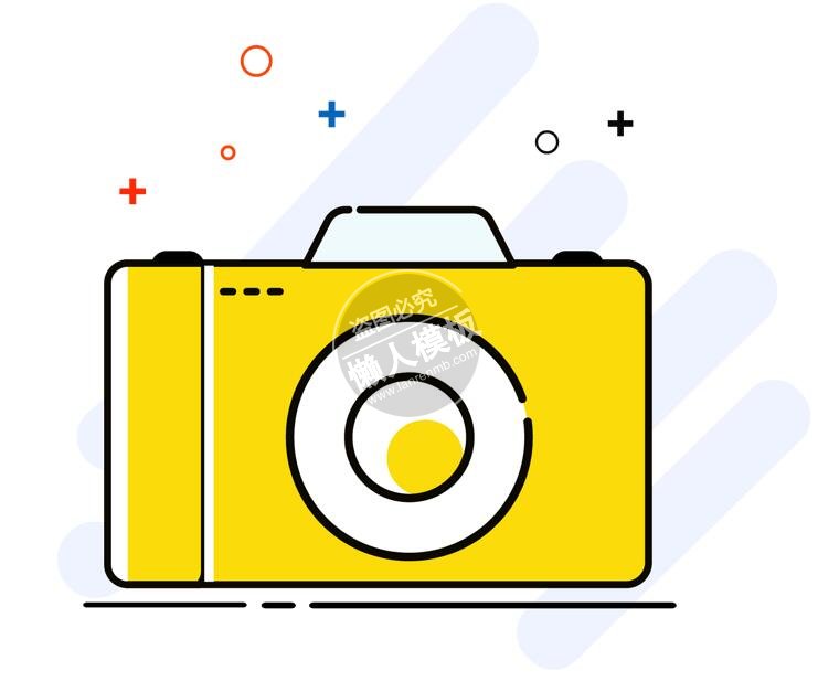 卡通黄色相机图标ui界面设计移动端手机网页eps素材下载