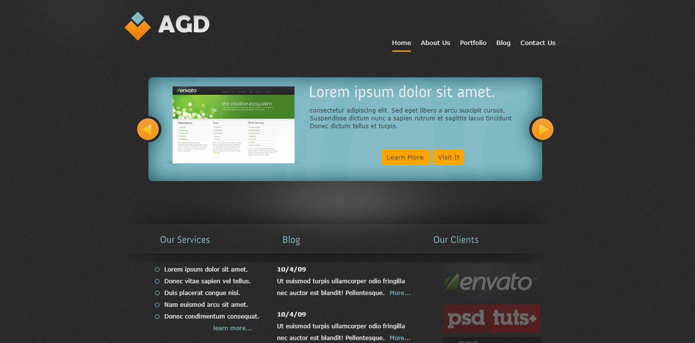 AGD web前端教学网站模板免费下载