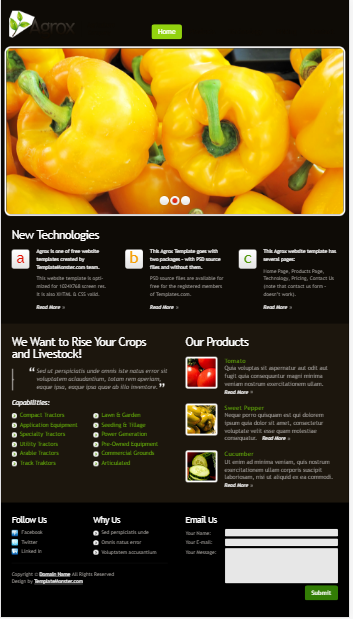 technonlogy农业产品网站模板免费下载