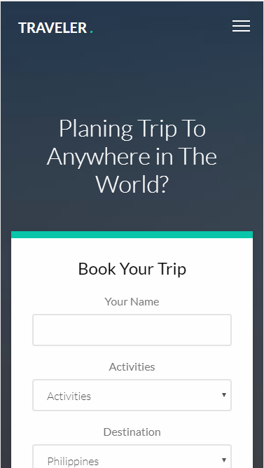 traveler旅游行程预定自适应响应式网站模板素材免费下载