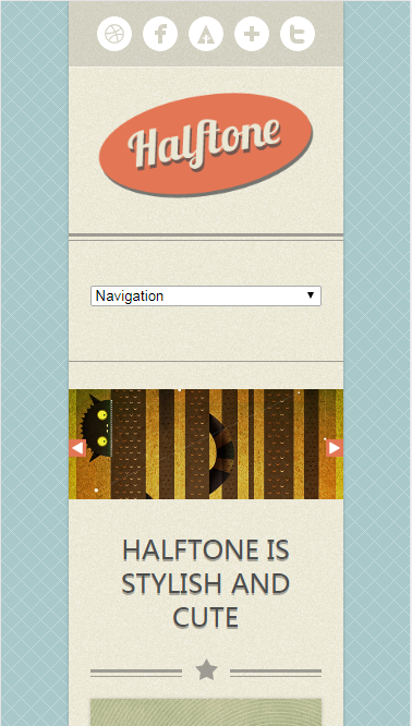halftone卡通博客日志类自适应响应式网站模板素材免费下载