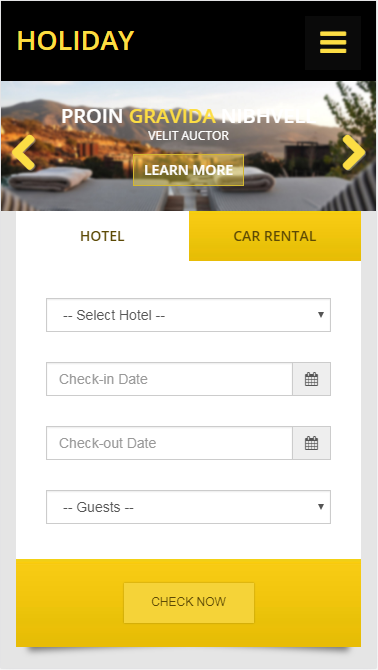 holiday旅游度假酒店预定自适应响应式网站模板素材免费下载