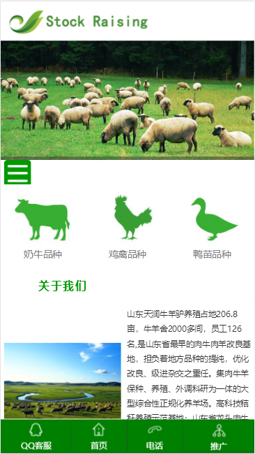 山东天润畜牧业公司自适应响应式网站模板免费下载