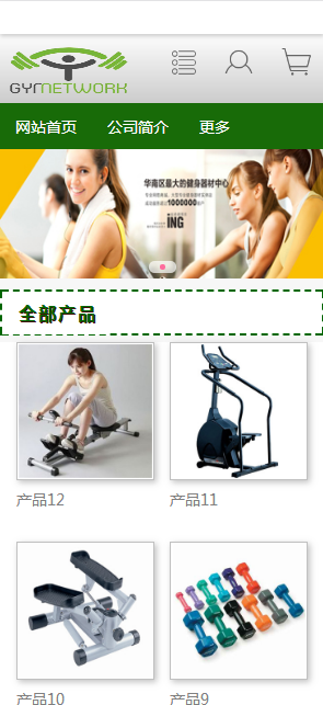 GYRNETWORK健身器材自适应响应式购物网站模板免费下载