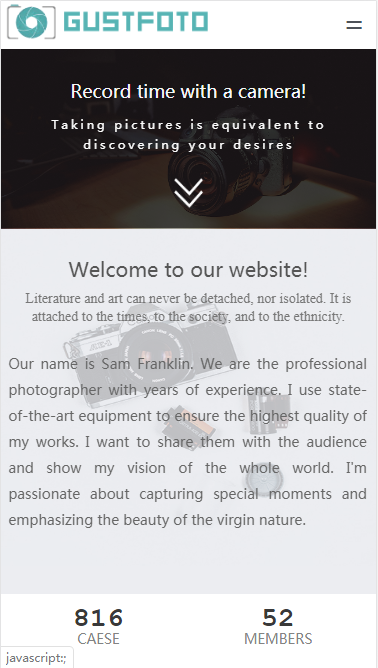 GUSIFOTO摄影自适应响应式摄影网站模板免费下载