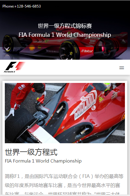 F1赛车自适应响应式宣传网站模板免费下载