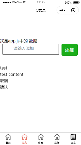 项目测试分类页样式布局小程序模板源码免费下载