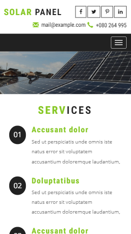 Solar Panel太阳能产品业务自适应响应式企业网站模板免费下载