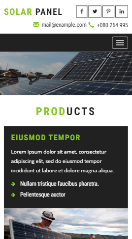 Solar Panel太阳能业务单页html5自适应响应式网站模板免费下载