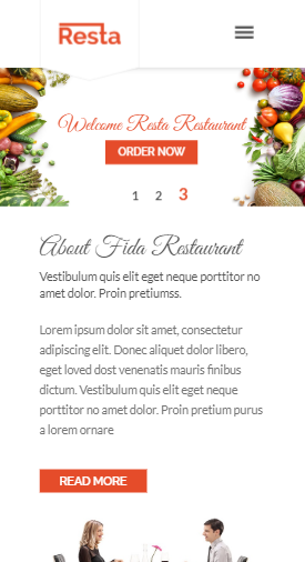 Resta餐厅美食首页单页html5自适应响应式企业网站模板免费下载