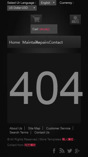 自动调谐汽车404内容页html5自适应响应式企业网站模板免费下载