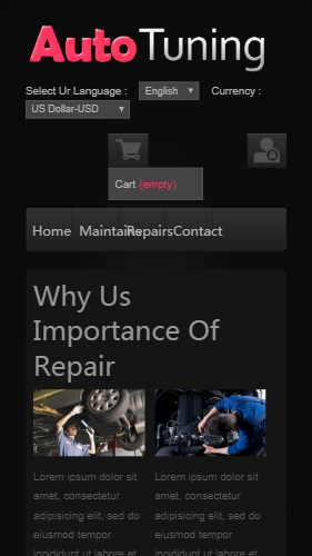 自动调谐汽车修理内容页html5自适应响应式企业网站模板免费下载