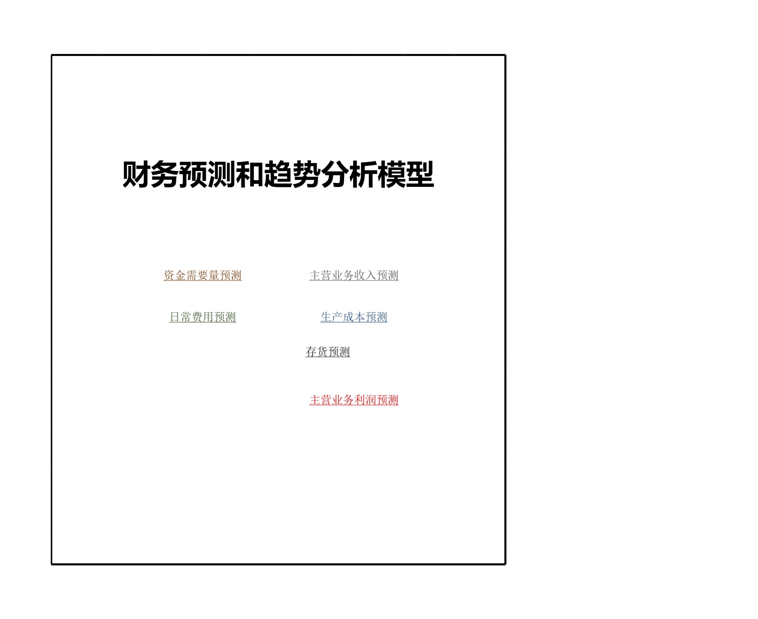 财务预测和趋势分析Excel图表Excle表格样本模板免费下载