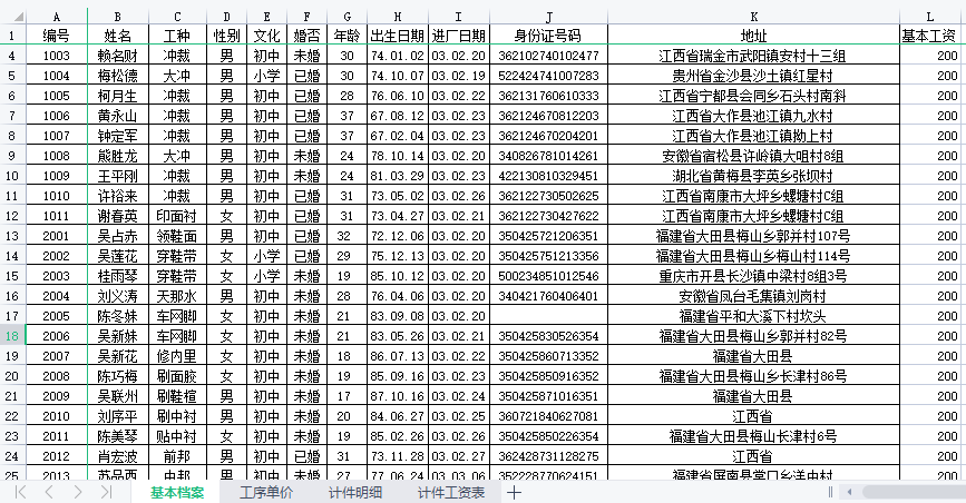 计件工资计算表Excle表格样本模板免费下载