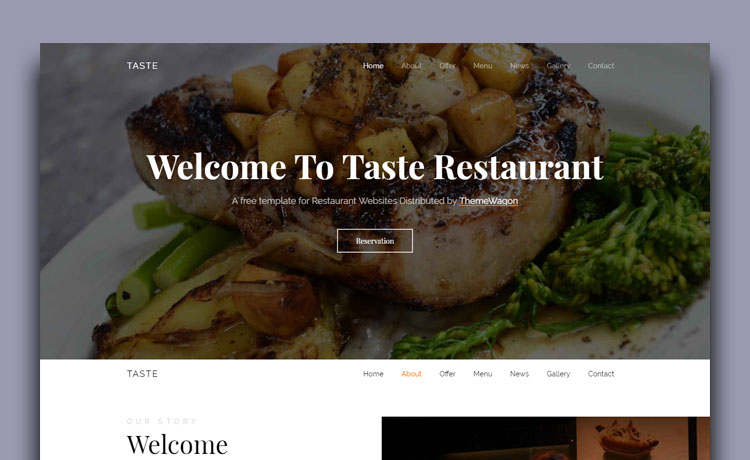 独特的外观免费 Bootstrap 4餐厅烹饪菜肴食品餐饮美食模板自适应HTML5网站模板免费下载