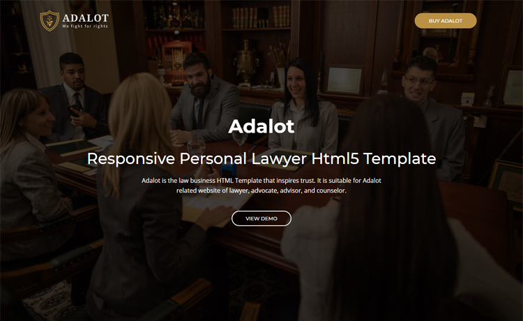 美丽而引人注目的设计免费Bootstrap 4 律师事务所法律顾问网站模板自适应HTML5网站模板免费下载