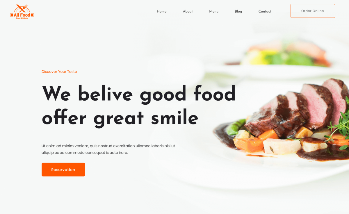 吸引人的免费响应 Bootstrap 4 咖啡馆食品烹饪商店餐厅网站模板自适应HTML5网站模板免费下载