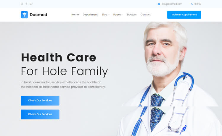 免费Bootstrap 4设计完美而专注医疗保健医生网站模板响应式CSS3自适应HTML5网站模板免费下载