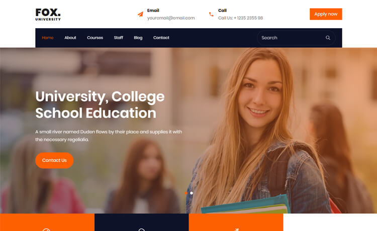 免费现代美学设计Bootstrap 4 学校学院大学教育机构网站模板响应式CSS3自适应HTML5网站模板免费下载
