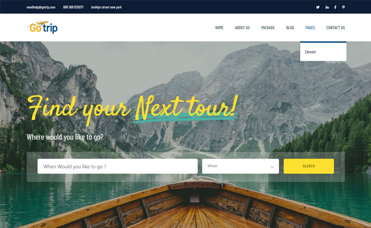 完全响应的布局免费 Bootstrap 4 团建旅游预订商业网站模板自适应HTML5网站模板免费下载