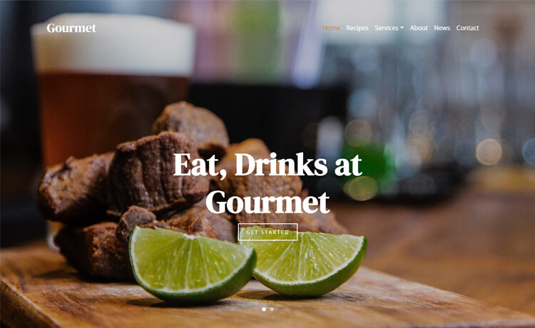 一个引人注目的免费 Bootstrap 4 响应式餐厅食品美食烹饪厨师网站模板自适应HTML5网站模板免费下载