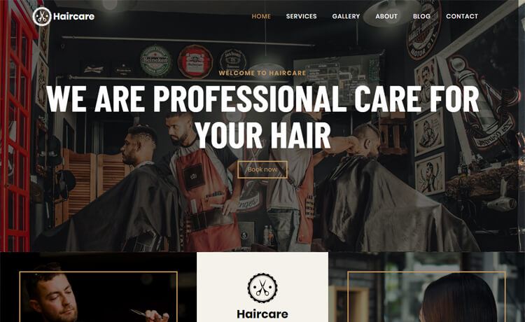 令人印象深刻的设计免费 Bootstrap 4 头发护理美发沙龙理发剪发店网站模板自适应HTML5网站模板免费下载