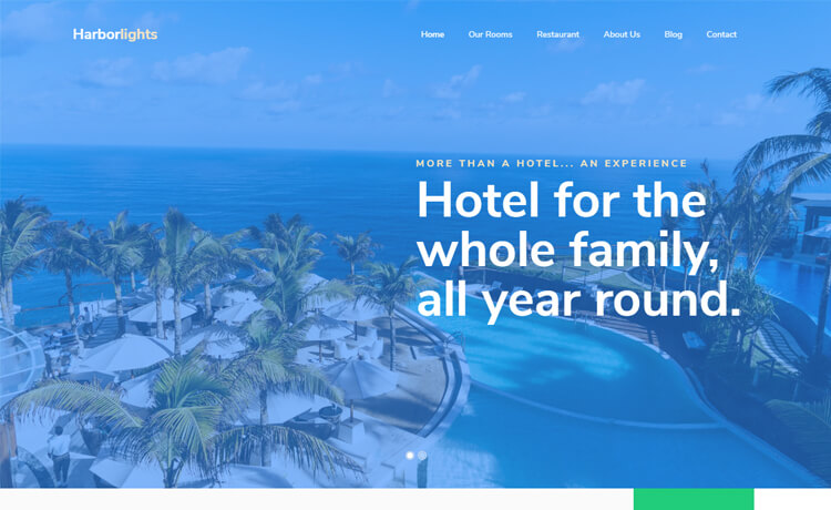 简单，最小优雅的设计免费 Bootstrap 4 旅游住宿度假村酒店网站模板自适应HTML5网站模板免费下载