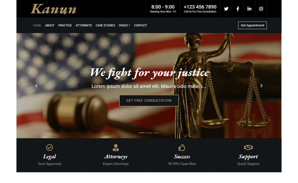免费响应 Bootstrap 4 打官司维权律师法律顾问事务所网站模板自适应HTML5网站模板免费下载