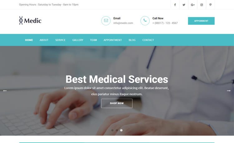 专业性优雅独家的免费响应Bootstrap 5医疗医院门诊所牙医医生网站模板自适应HTML5网站模板免费下载