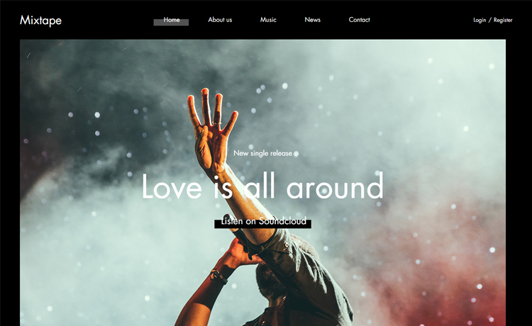 一个黑暗摇摆的外观免费 Bootstrap 4 庆典音乐乐队歌手文艺演出网站模板自适应HTML5网站模板免费下载
