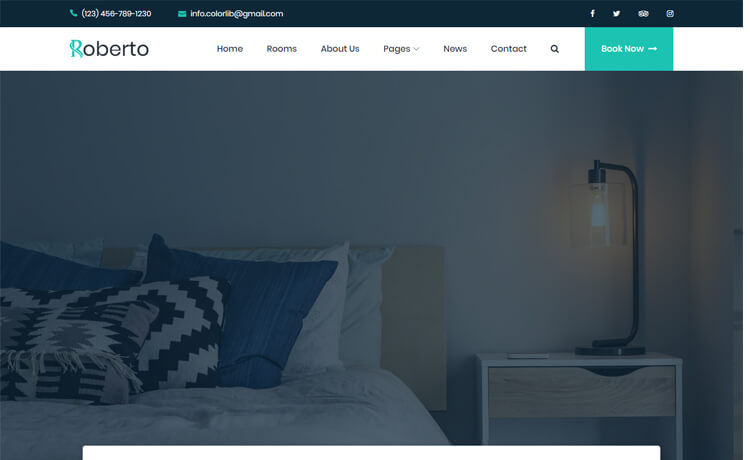 醒目的设计免费的Bootstrap 4团建住宿豪华酒店度假村旅行预定商业网站模板自适应HTML5网站模板免费下载