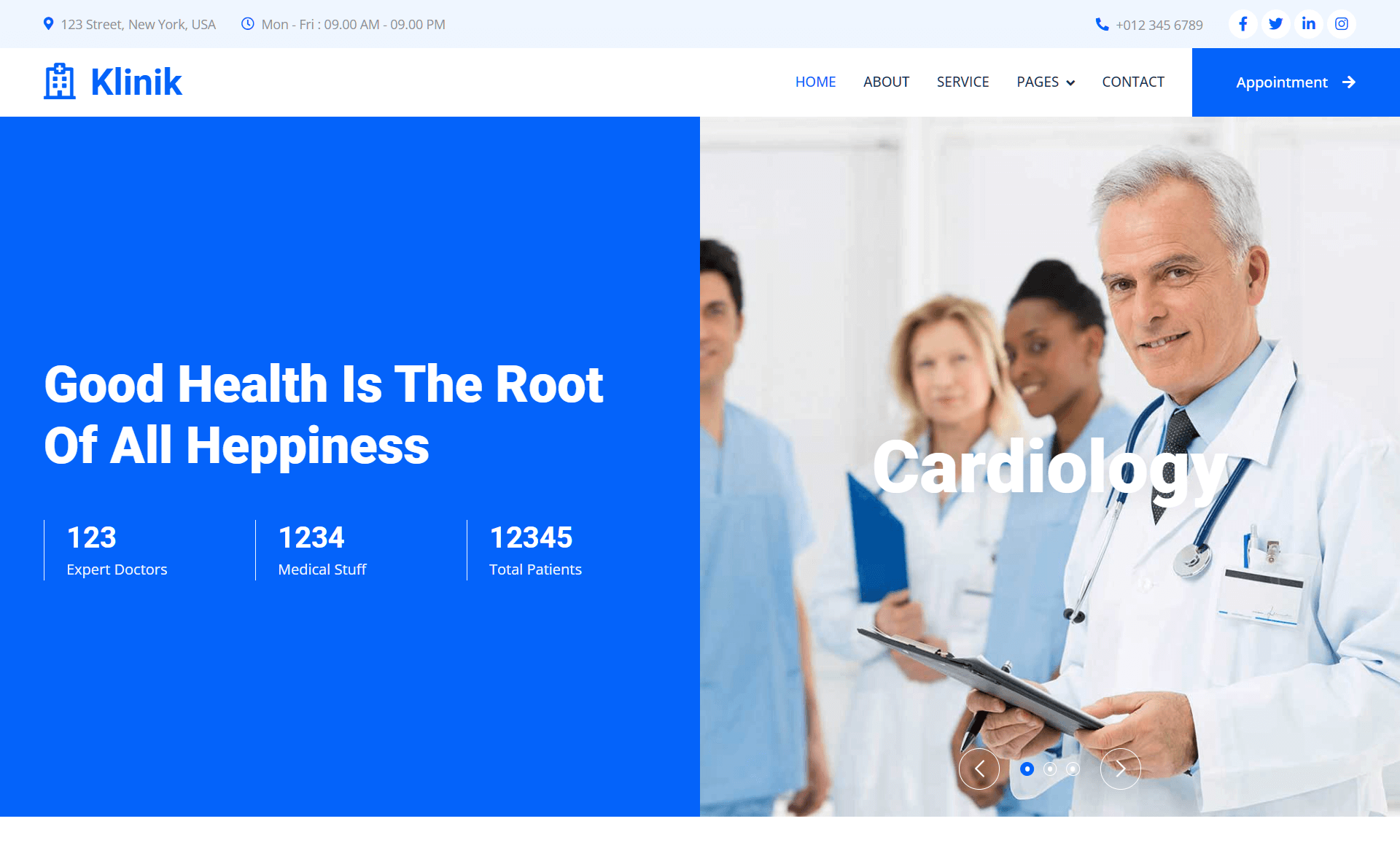 灵活的完全响应式免费Bootstrap 4医疗器械医院门诊所商业网站模板自适应HTML5网站模板免费下载
