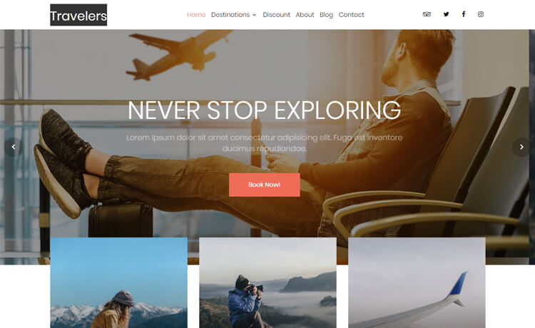 一个基于最新免费 Bootstrap 4旅行社预定团建度假村旅游网站模板自适应HTML5网站模板免费下载