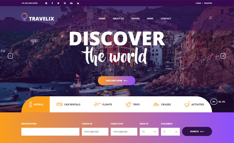 一流的主题免费 Bootstrap 4 旅行社预定旅游网站模板自适应HTML5网站模板免费下载