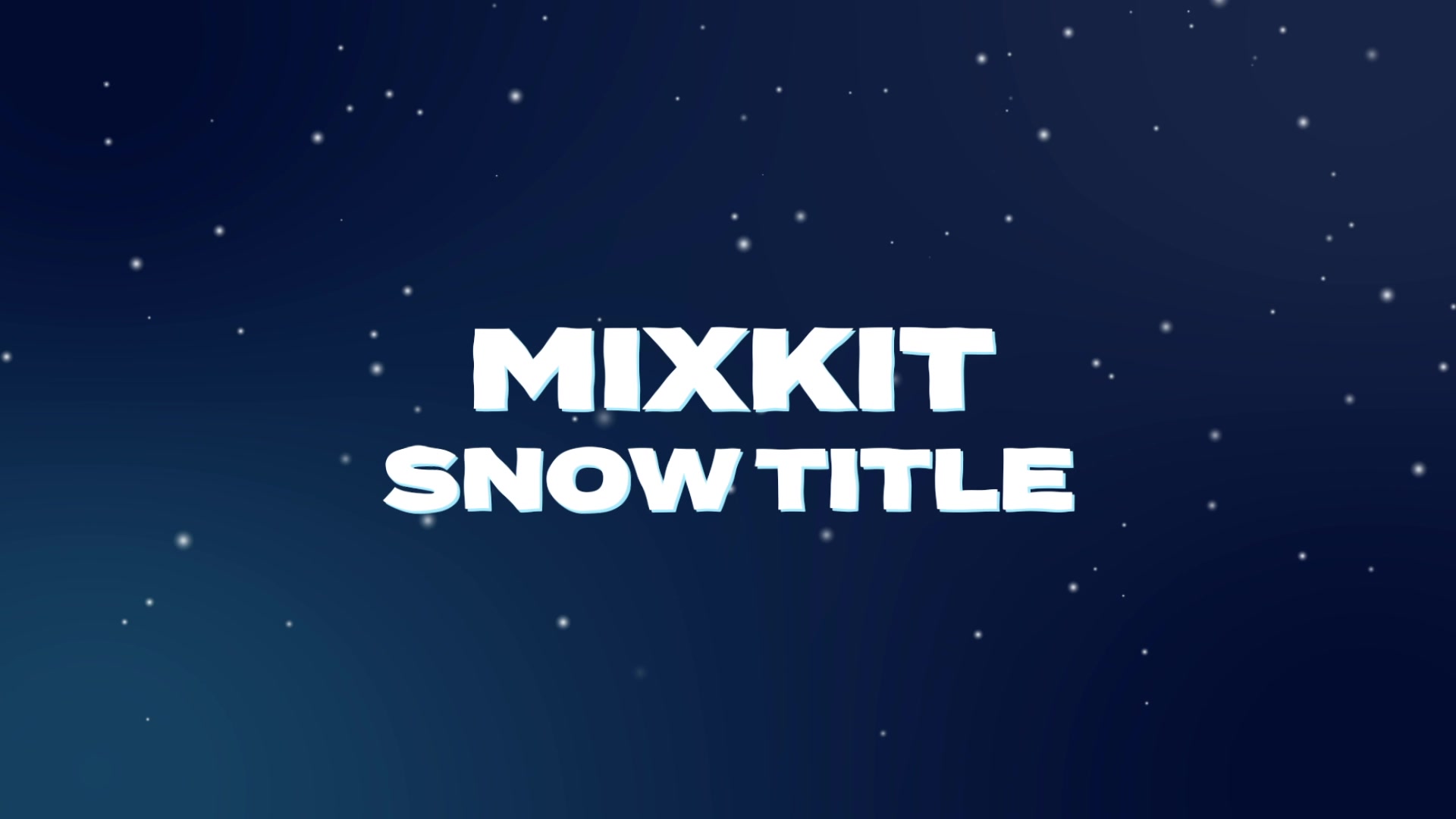 一个大胆的雪标题与卡通雪粒子梯度背景视频模板素材完整版免费下载