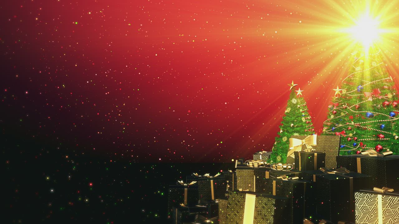 圣诞节概念标题视频与树木和礼物视频模板素材完整版免费下载
