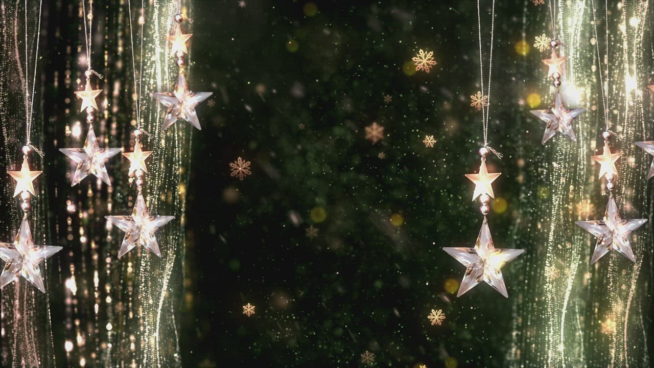 圣诞背景圣诞挂星3D动画视频模板素材完整版免费下载