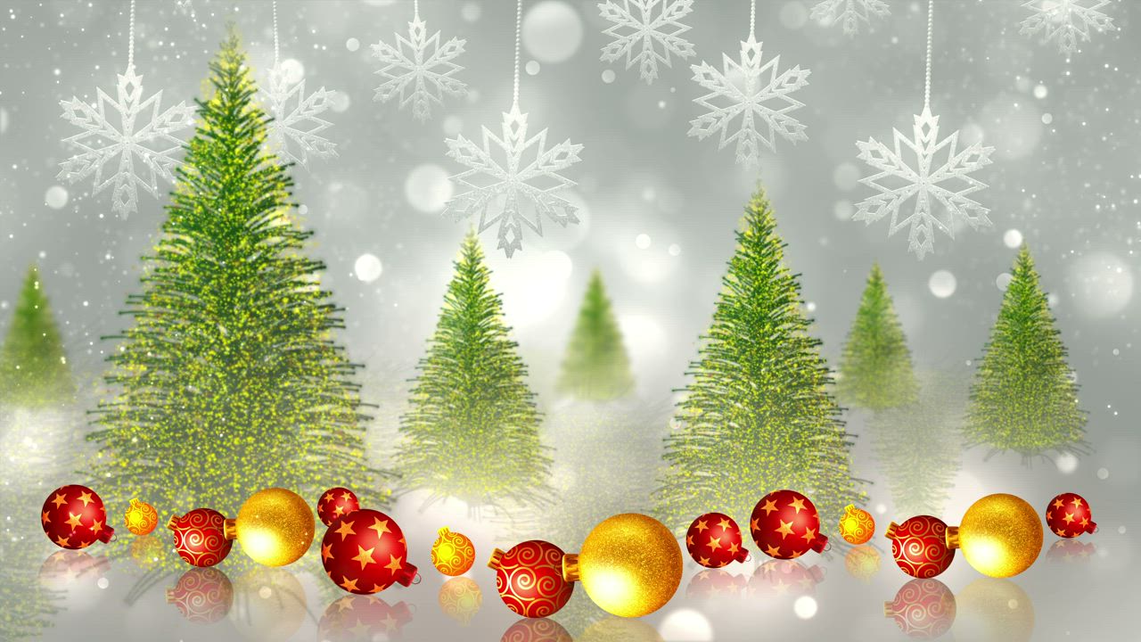 圣诞树和球体动画视频模板素材完整版免费下载