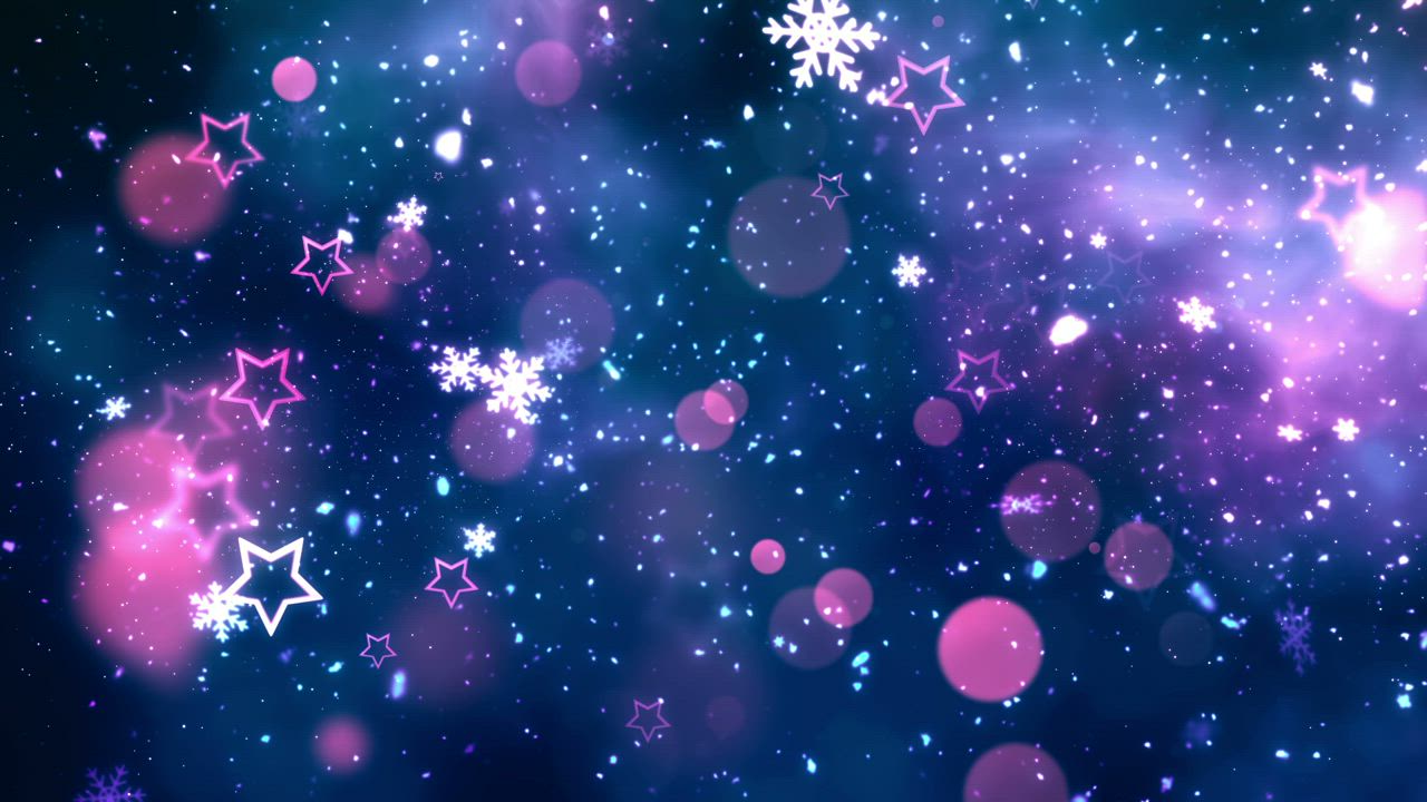 闪闪发光的星星和雪花视频模板素材完整版免费下载