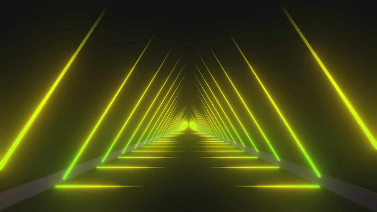 穿过黄色三角形的隧道视频模板素材完整版免费下载