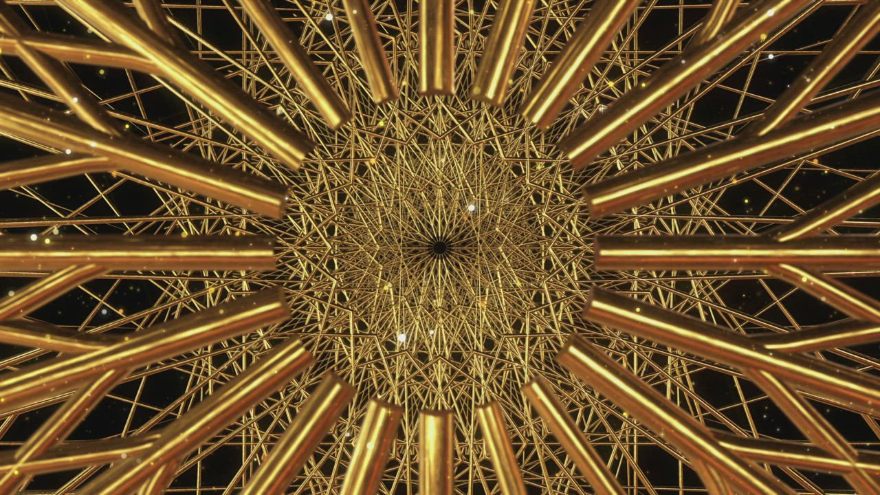 金色伊斯兰几何艺术概念视频模板素材完整版免费下载