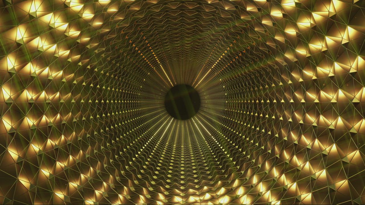 无限金色发光隧道视频模板素材完整版免费下载