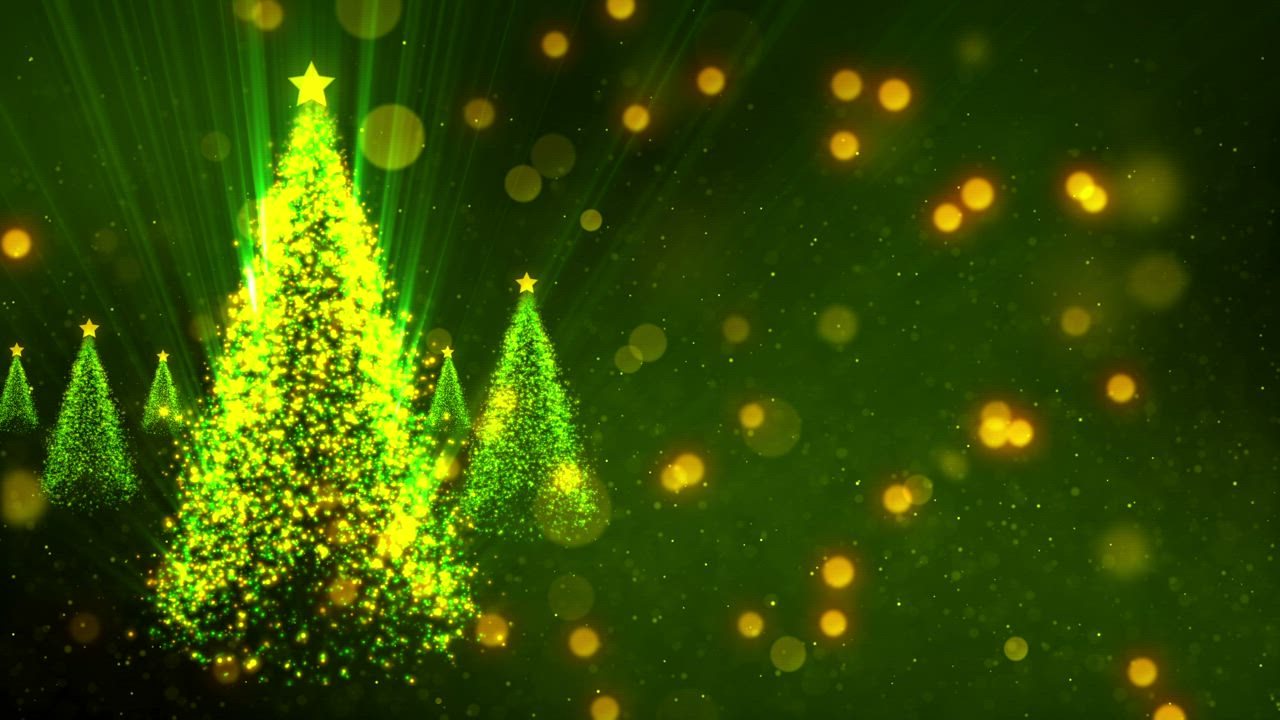 发光的圣诞树和漂浮的粒子视频模板素材完整版免费下载