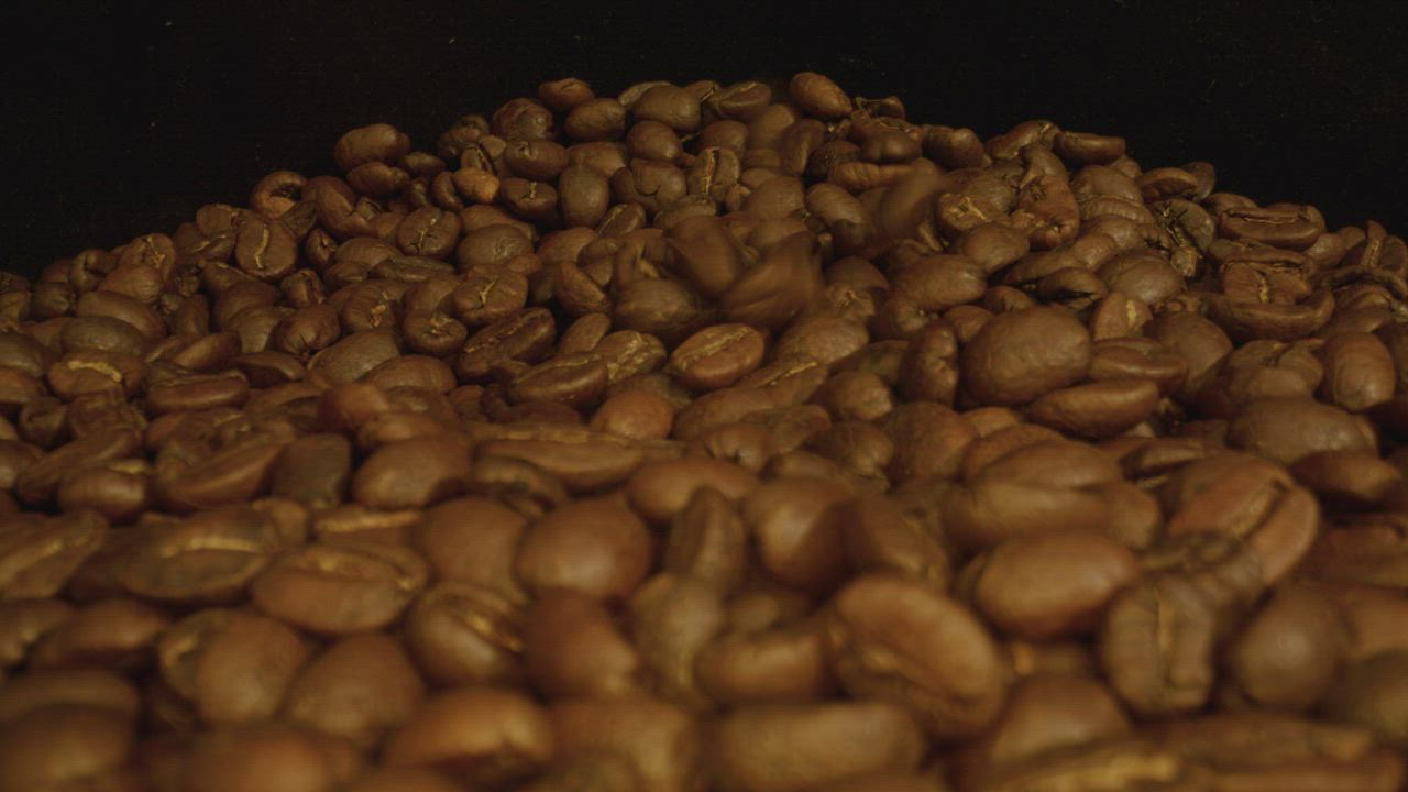黑色背景上的许多咖啡豆视频模板素材完整版免费下载