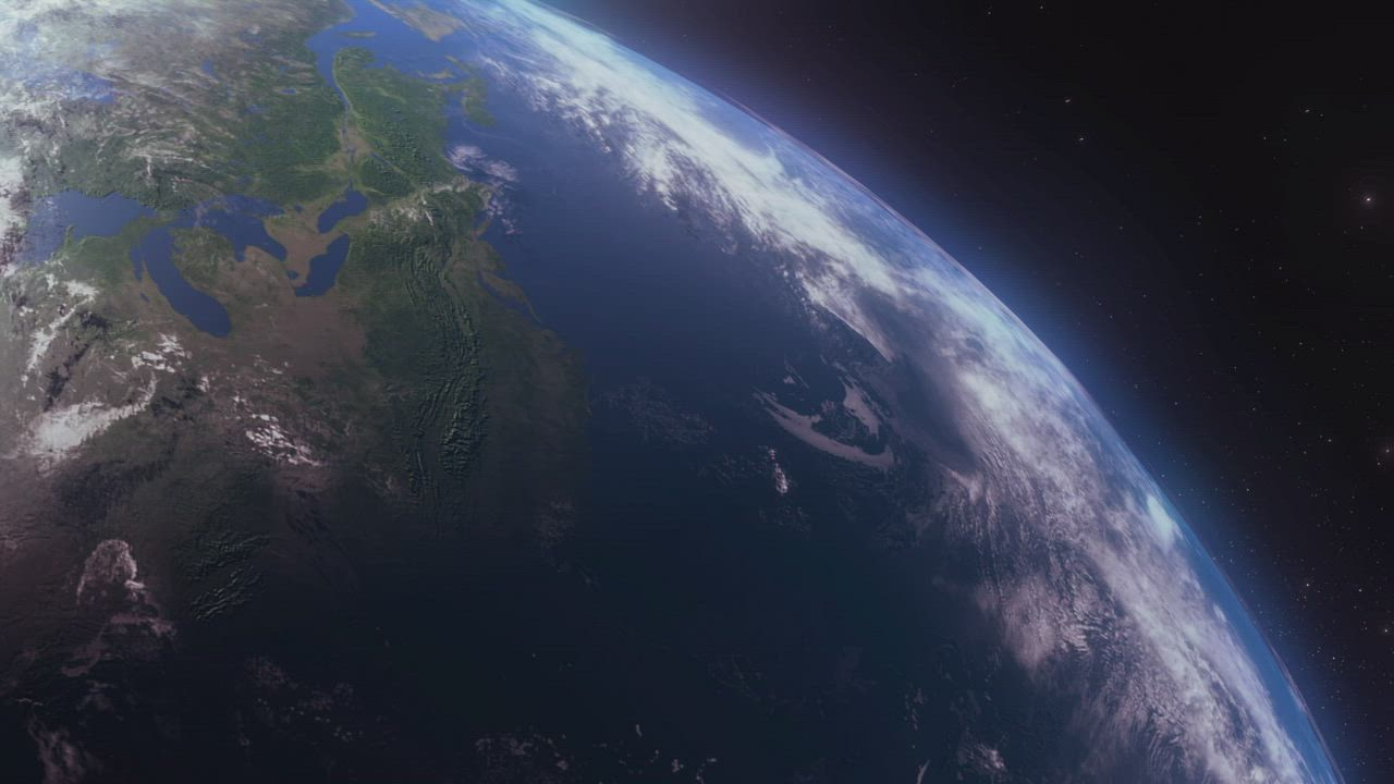 地球的一部分在太空中快速旋转背景视频模板素材完整版免费下载